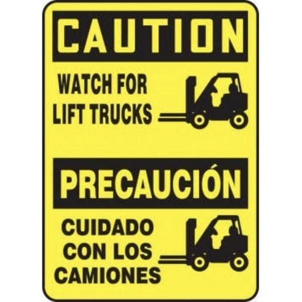 Accuform BILINGUAL OSHA CAUTION Safety Sign SBMVHR600XT SBMVHR600XT - main